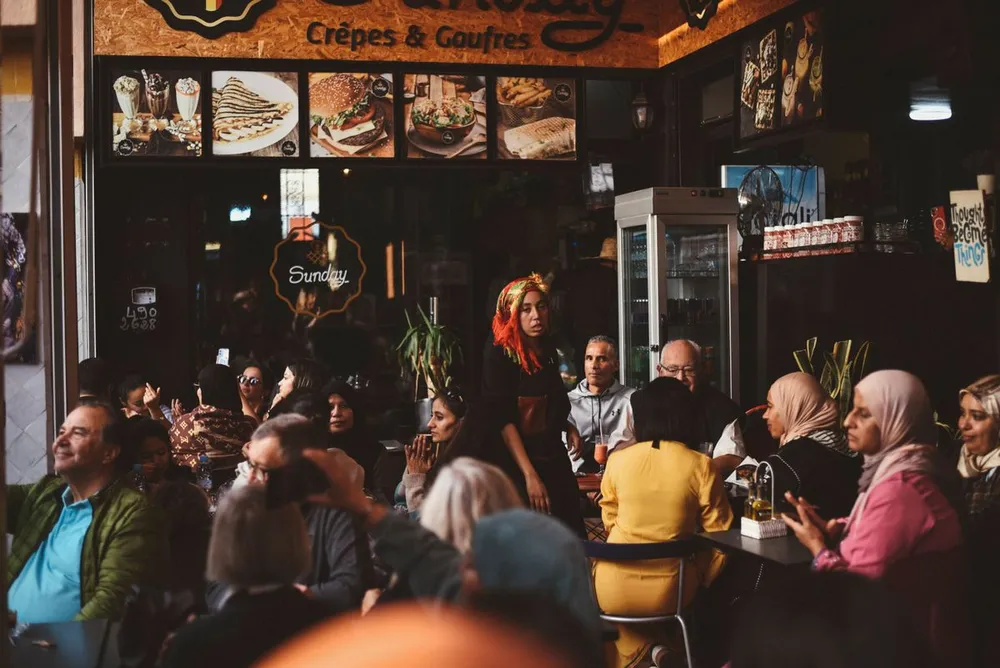 Bustling Cafes in Agadir