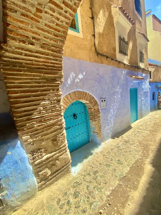 View of an alley and a building in Chefchaouen