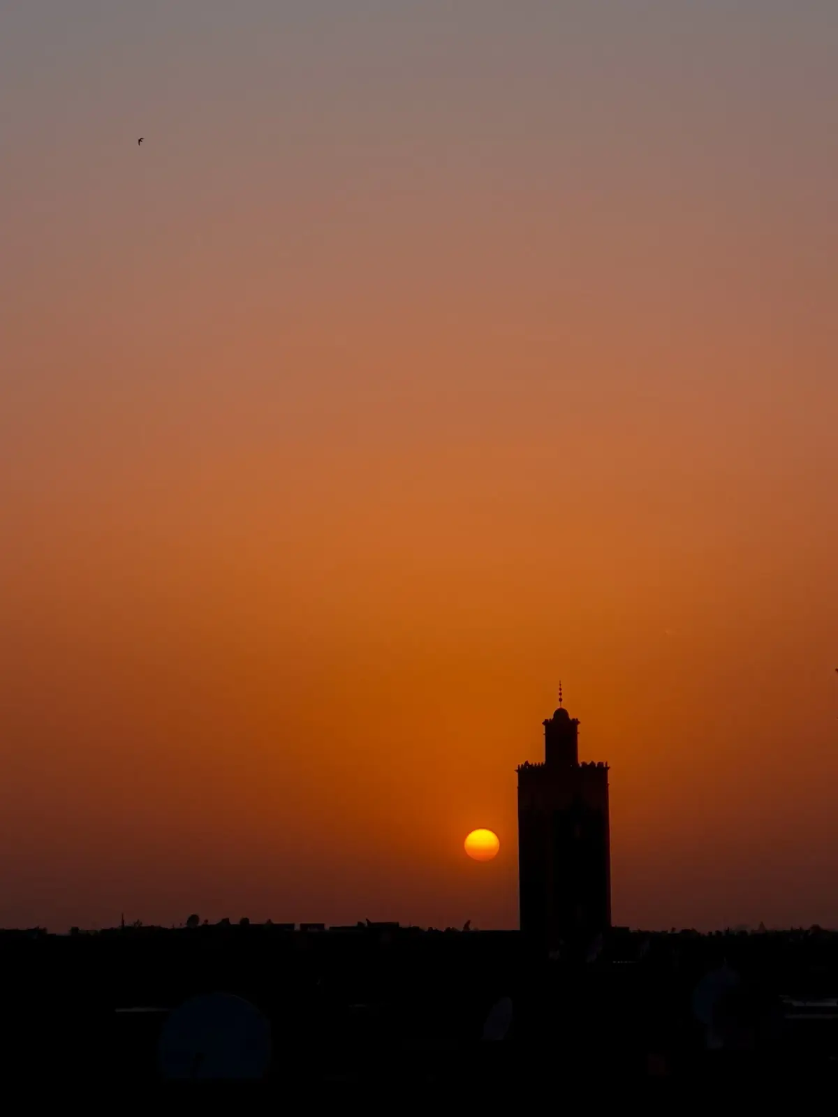 The Spanish Mosque overlooking the Blue City at sunset