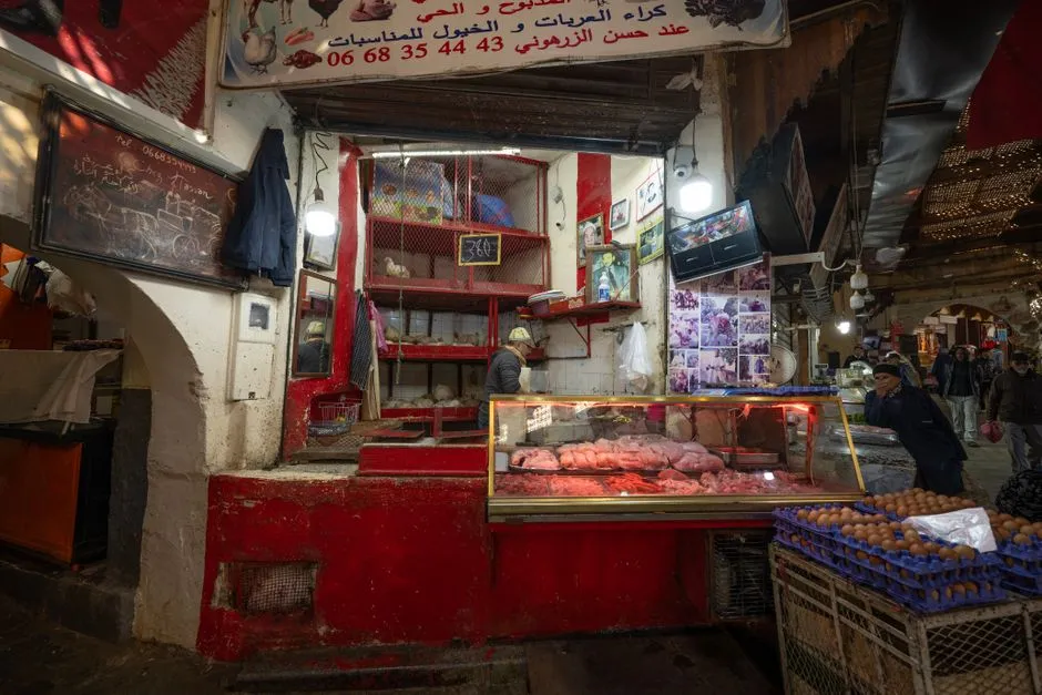 Moroccan street food at a medina stall in Fes