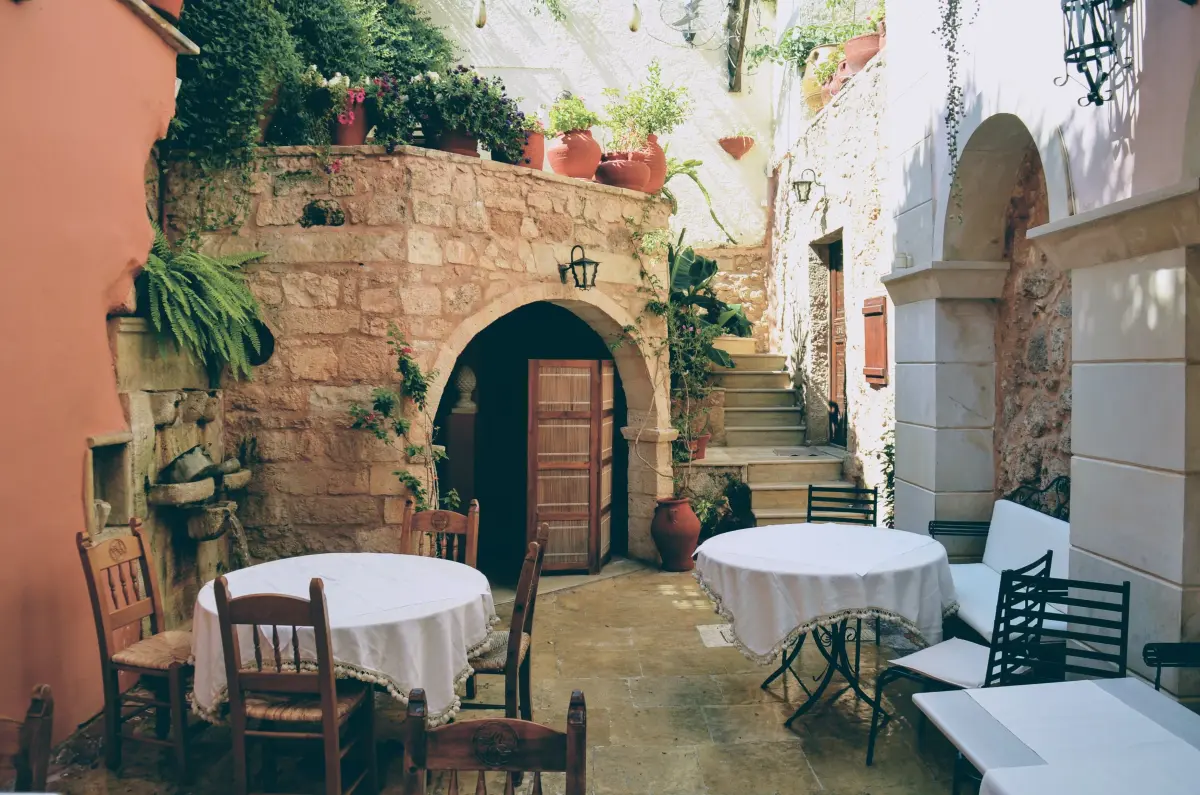 A candlelit courtyard in a luxury Marrakech Riad