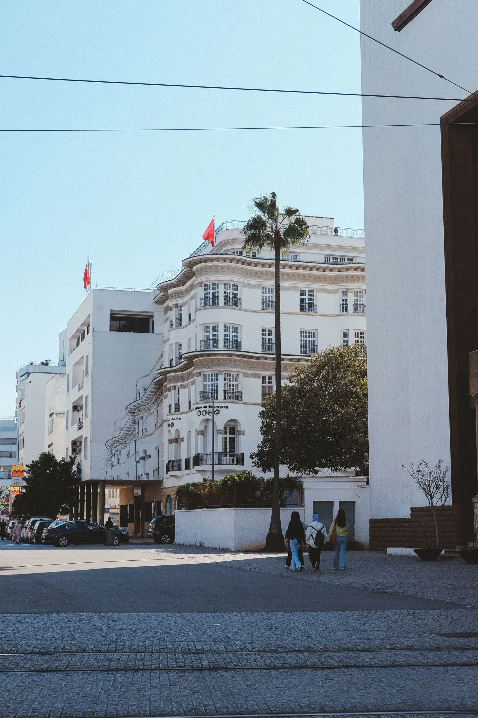 Elegant French colonial Art Deco architecture along the streets of Ville Nouvelle, Rabat